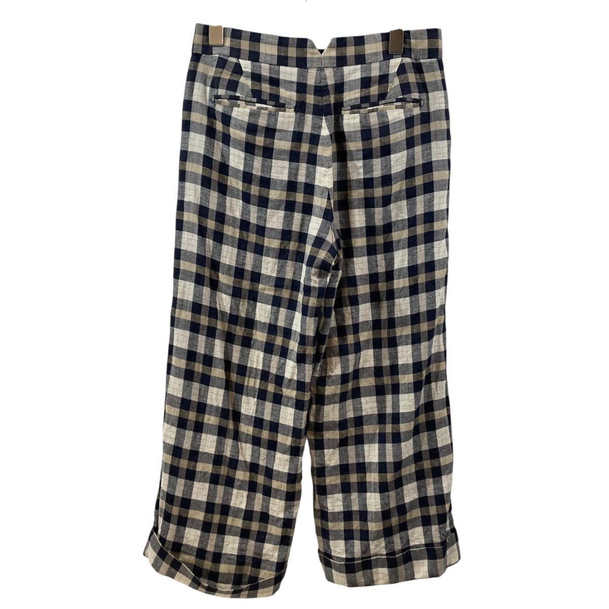 ギンガムチェックパンツ ドゥロワー Drawer ウールチェックパンツ 34  
