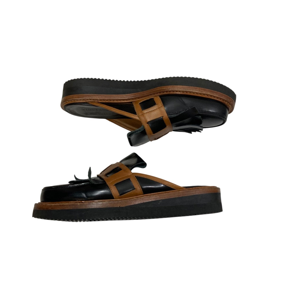 bibliotek×UNITED ARROWS レザーサンダル レッド サイズ 37