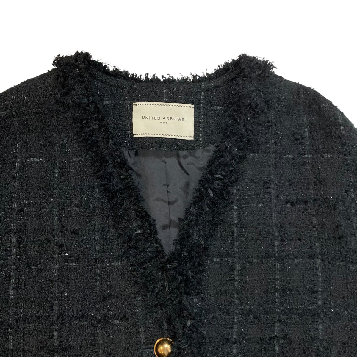 UNITED ARROWS(ユナイテッドアローズ) ファンシーツイード Vノーカラー