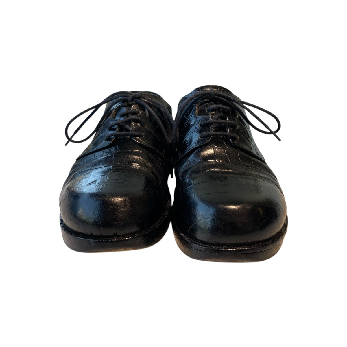 1017 ALYX 9SM(アリクス) LACE UP LOWクロコ型押しレザー