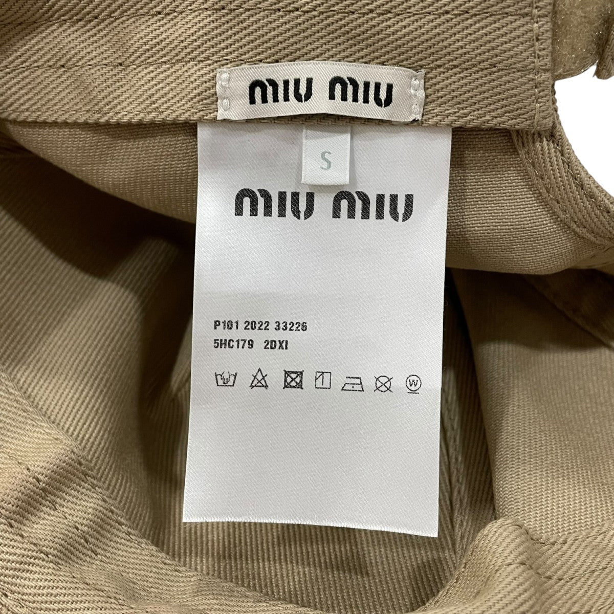 miu miu ベージュ キャップ S MIU MIU - miu miu / ミュウミュウ | 2022AW | ロゴ 刺しゅう