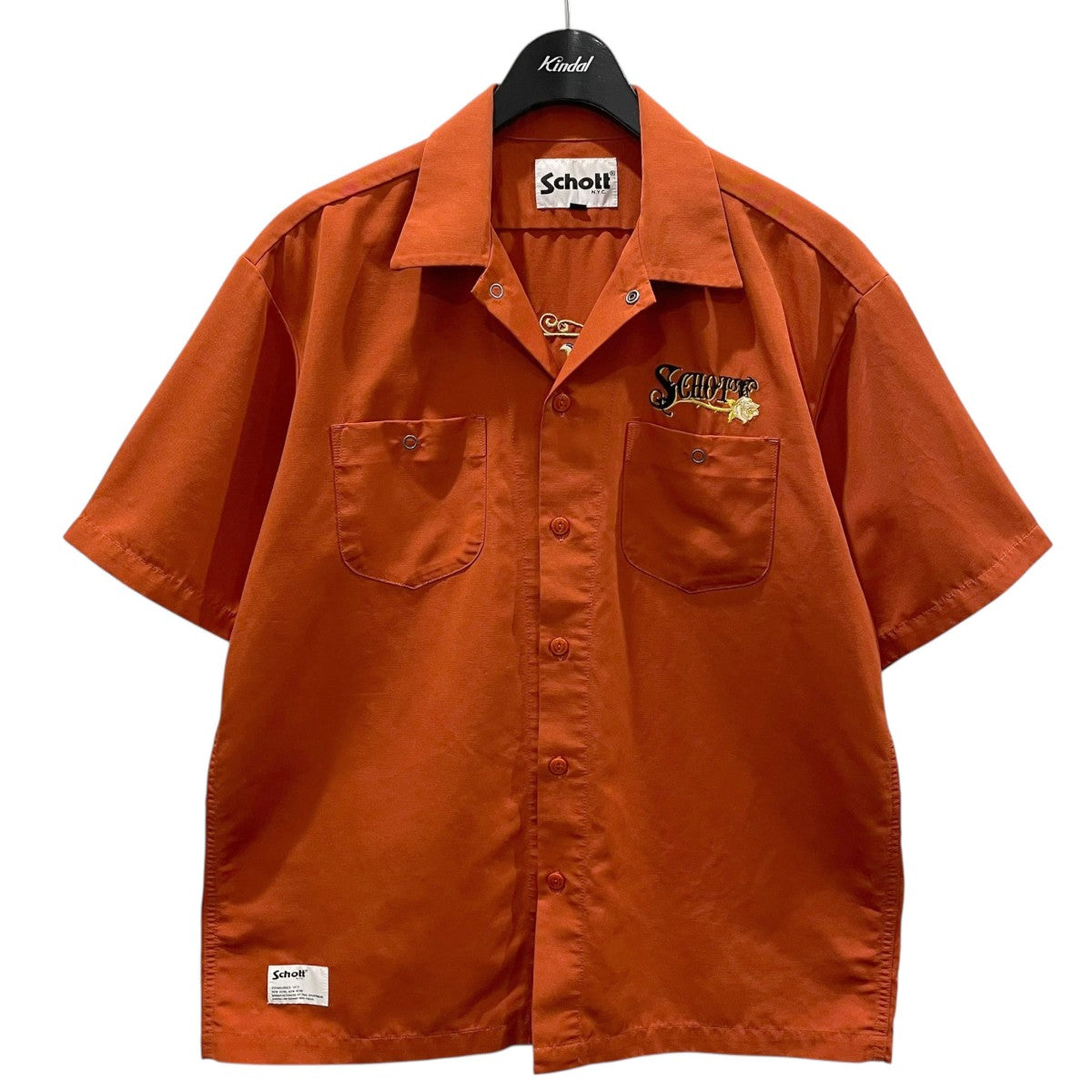 カインドオルオンライン ロゴ刺繍オープンカラー半袖ワークシャツ TC WORK SHIRT ROSE EMBROIDERED 782-3123017 古着・中古-1枚目のアイテム画像