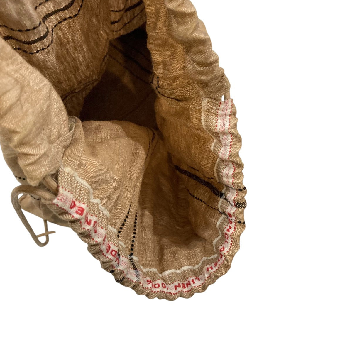SUNSEA Bangladesh w/耳Linen Knapsack 22ss SUNSEA(サンシー) w 耳 LINEN KNAPSACKナップサック ベージュ