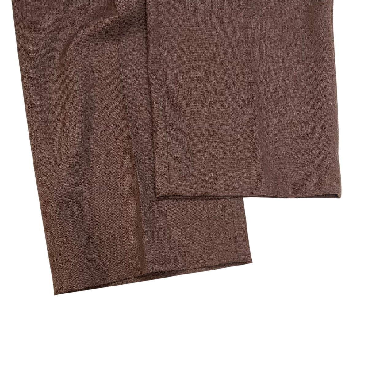 AURALEE ワイドストレートスラックス ブラウン サイズ3 AURALEE(オーラリー) WOOL KID MOHAIR HOP SACK TWO-TUCK SLACKS
