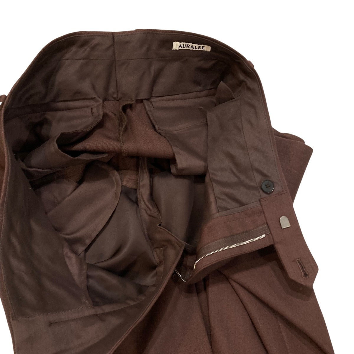 AURALEE(オーラリー) WOOL KID MOHAIR HOP SACK TWO-TUCK SLACKS