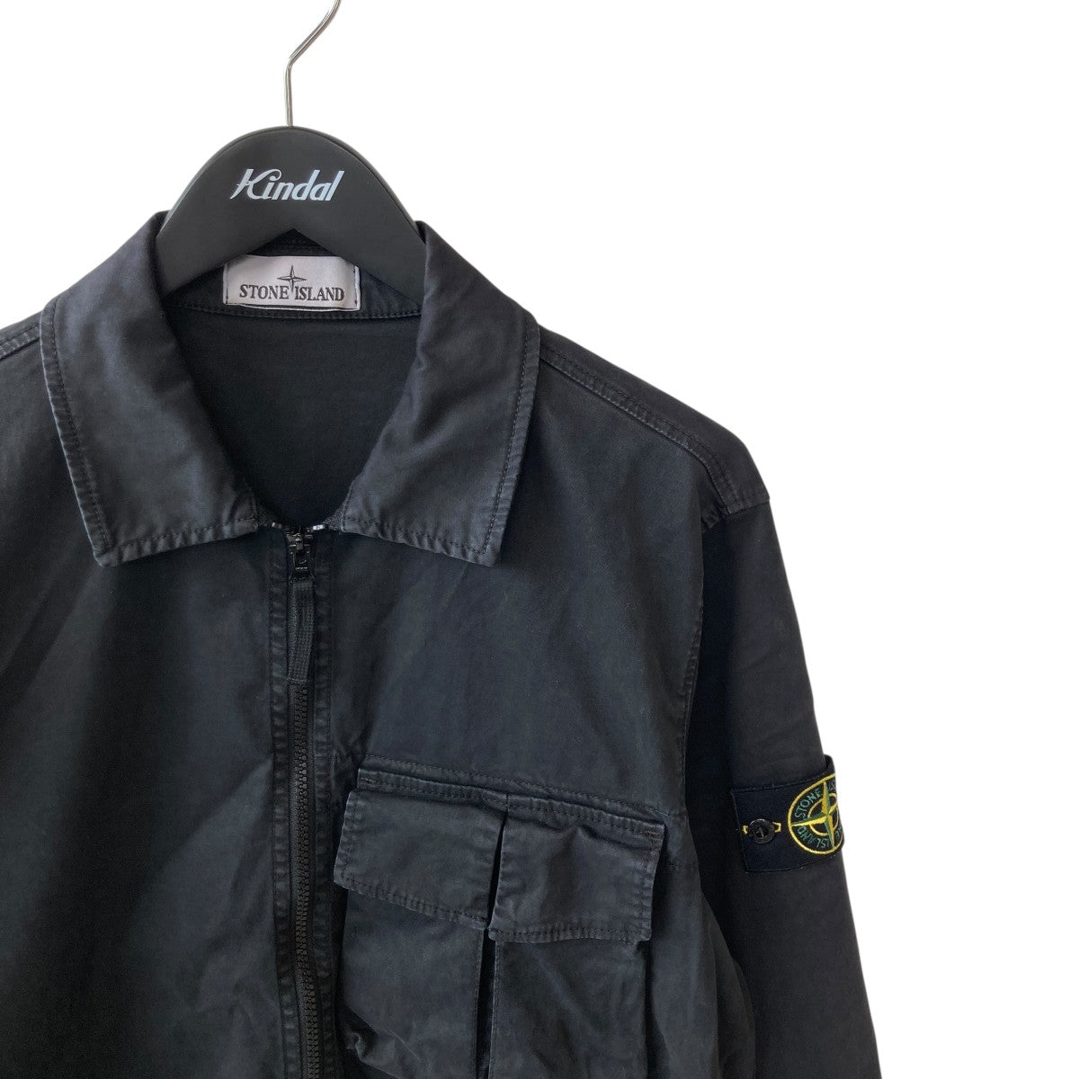 早い者勝ち！Stone  シャツジャケット Lブラック STONE ISLAND(ストーンアイランド) ジップシャツジャケット