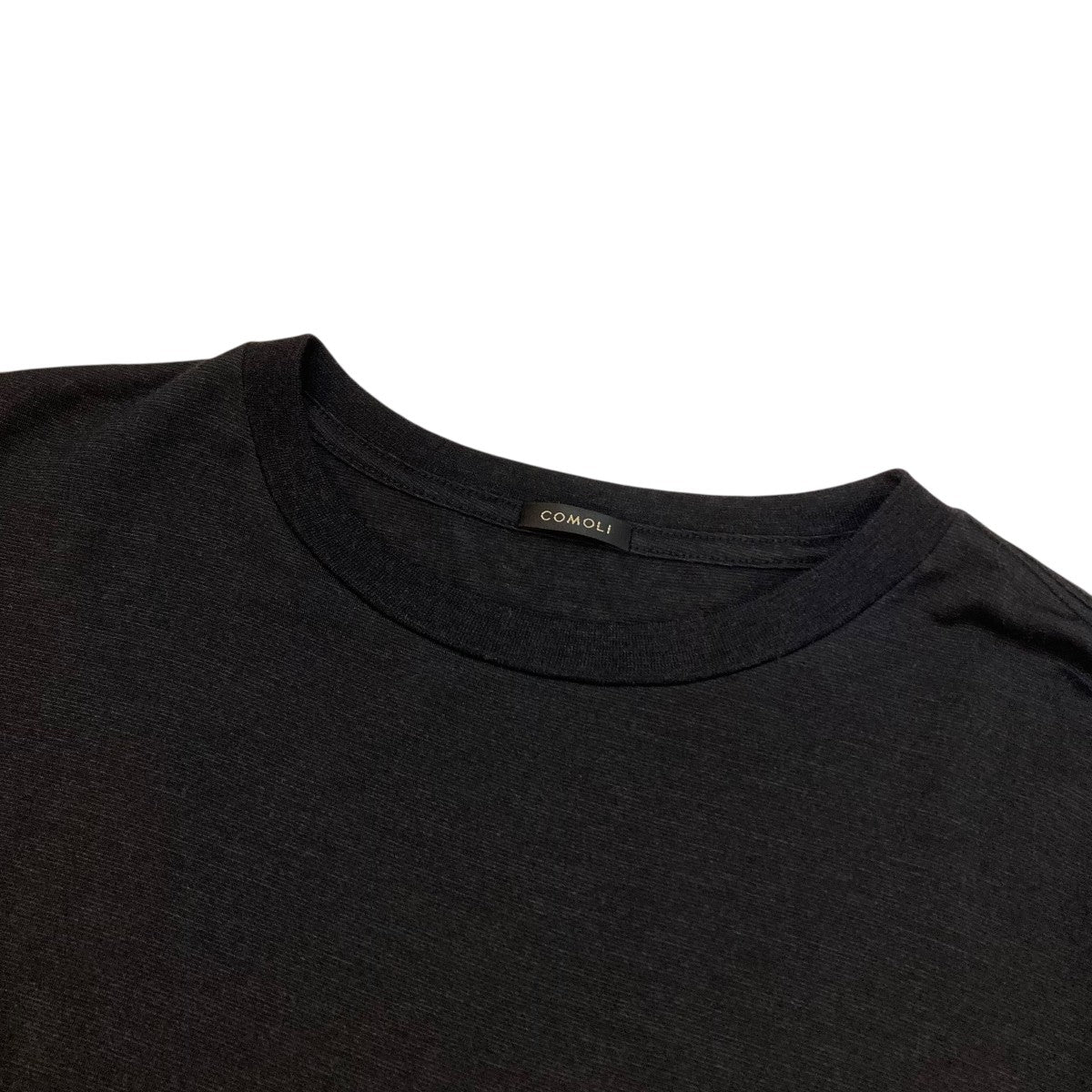 COMOLI サマーウール 半袖Tシャツ B01-05016 B01-05016 ブラック