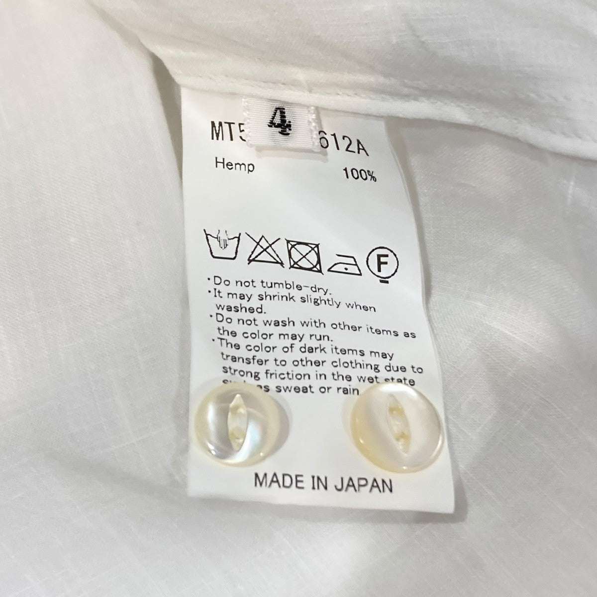 MAATEE＆SONS 超高密度HEMP 折って折ってハンカチーフ半袖シャツ半袖TシャツMT5103-0612A 古着・中古-8枚目のアイテム画像