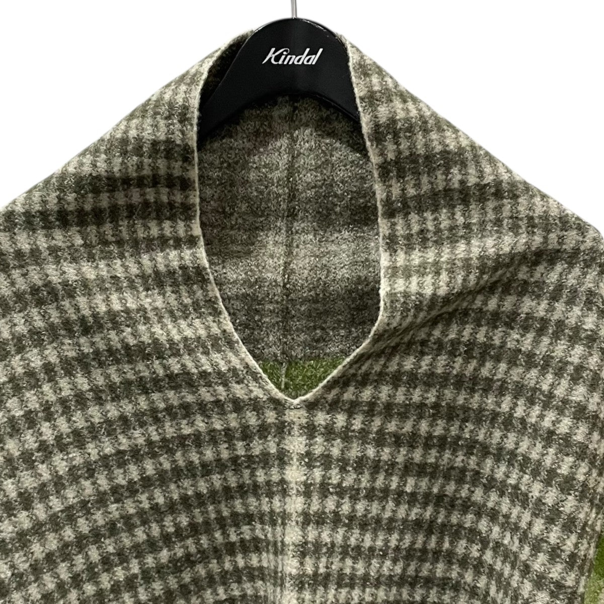 45R(フォーティファイブアール) 縮絨ギンガムジャカードのポンチョ