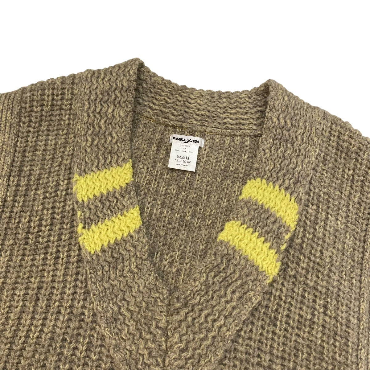 【美品】  FUMIKA UCHIDA / フミカウチダ | SPACE DYED HAND KNITTED VEST ハンドニットベスト | F | グレー / ベージュ / イエロー | レディース 美品】 FUMIKA UCHIDA / フミカウチダ | SPACE DYED HAND KNITTED VEST