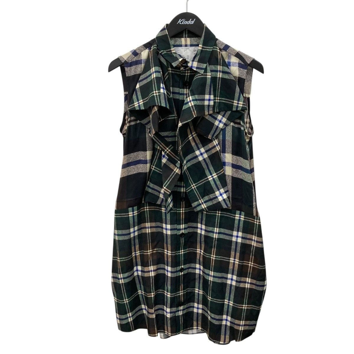 sacai Plaid Print Dressノースリーブワンピース25-07889 古着・中古-1枚目のアイテム画像