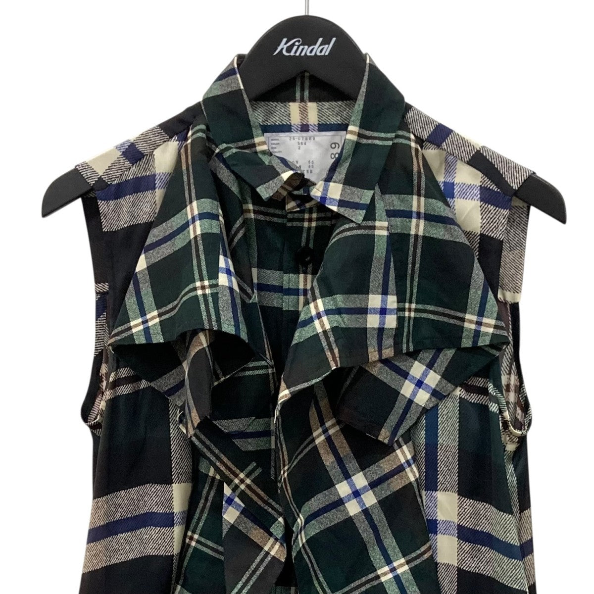 sacai Plaid Print Dressノースリーブワンピース25-07889 古着・中古-2枚目のアイテム画像