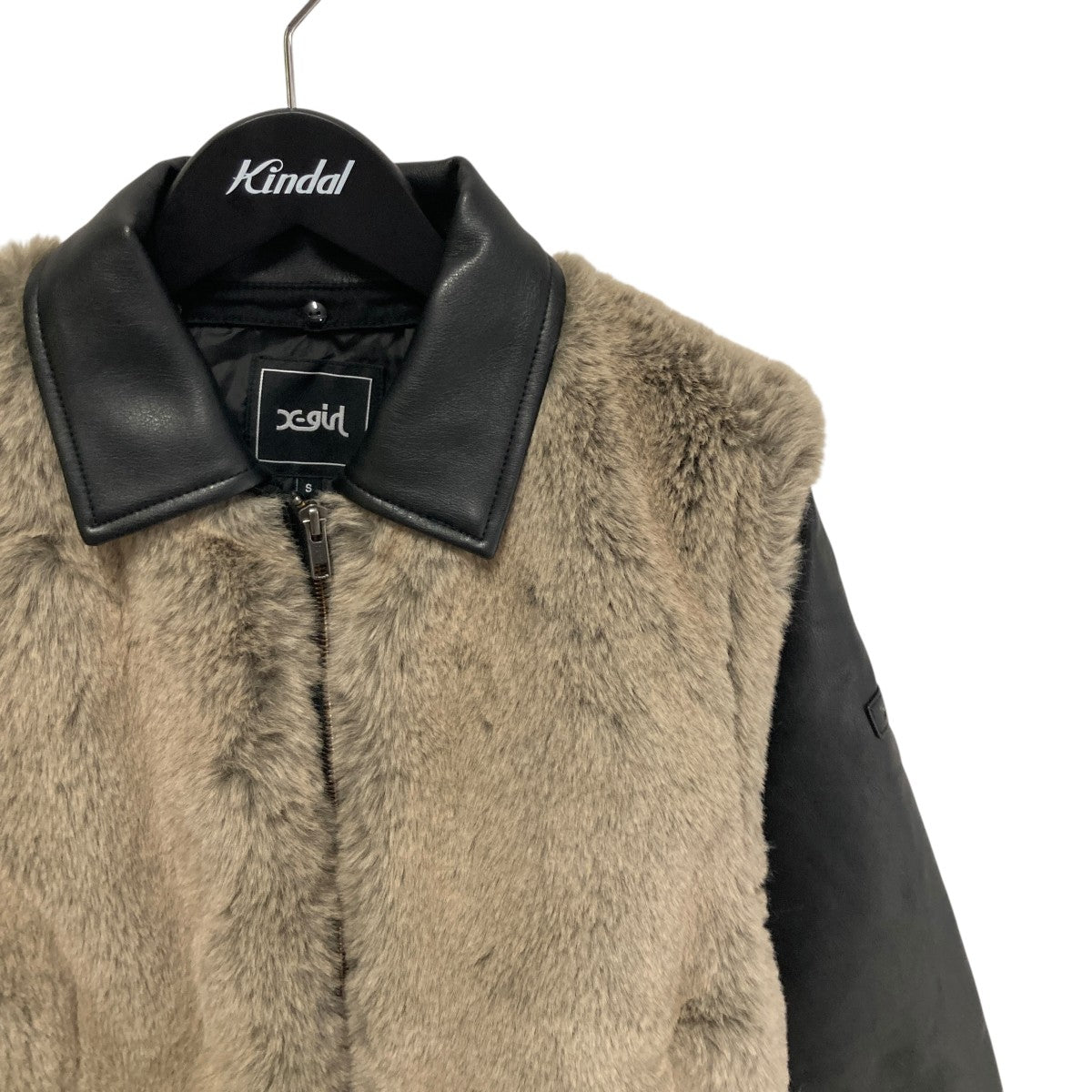 X-girl(エックスガール) FAUX FUR CONVERTIBLE JACKETレザージャケット
