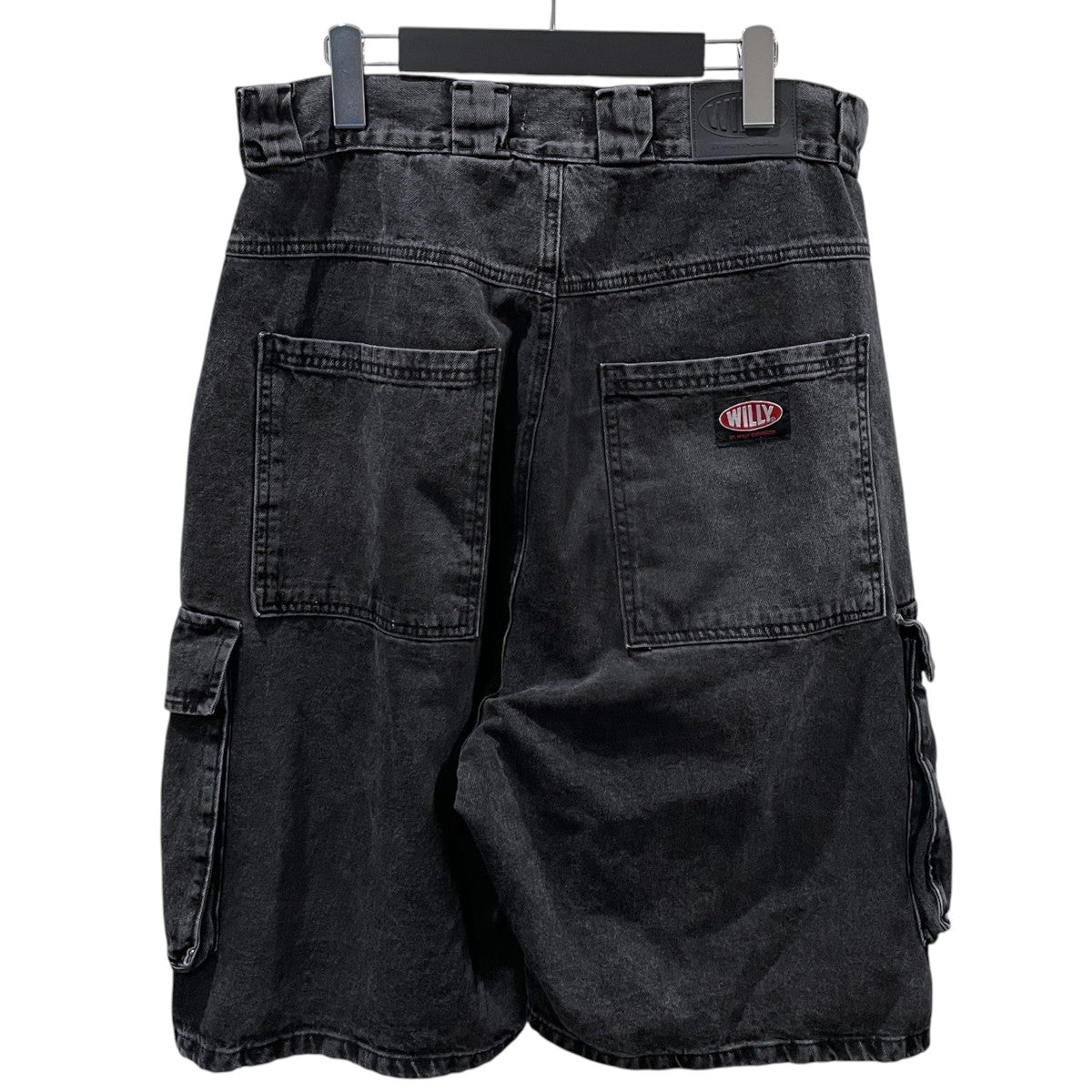 WILLY CHAVARRIA ウォッシュ加工デニムカーゴハーフパンツ CARGO SHORTS カーゴショーツ 古着・中古-2枚目のアイテム画像