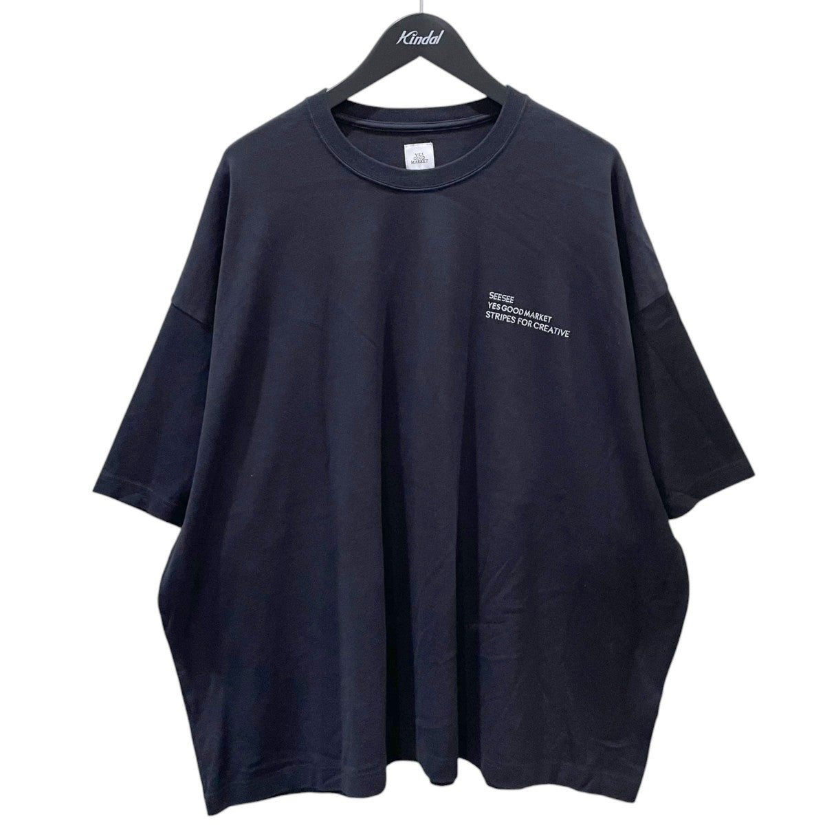 YES GOOD MARKET(YGM)×SEESEE 23SS × Stripes For Creative ロゴ刺繍ビッグシルエットTシャツ SUPER BIG FLAT TEE スーパービッグフラットティー YGM23-09-BSM35 古着・中古-1枚目のアイテム画像