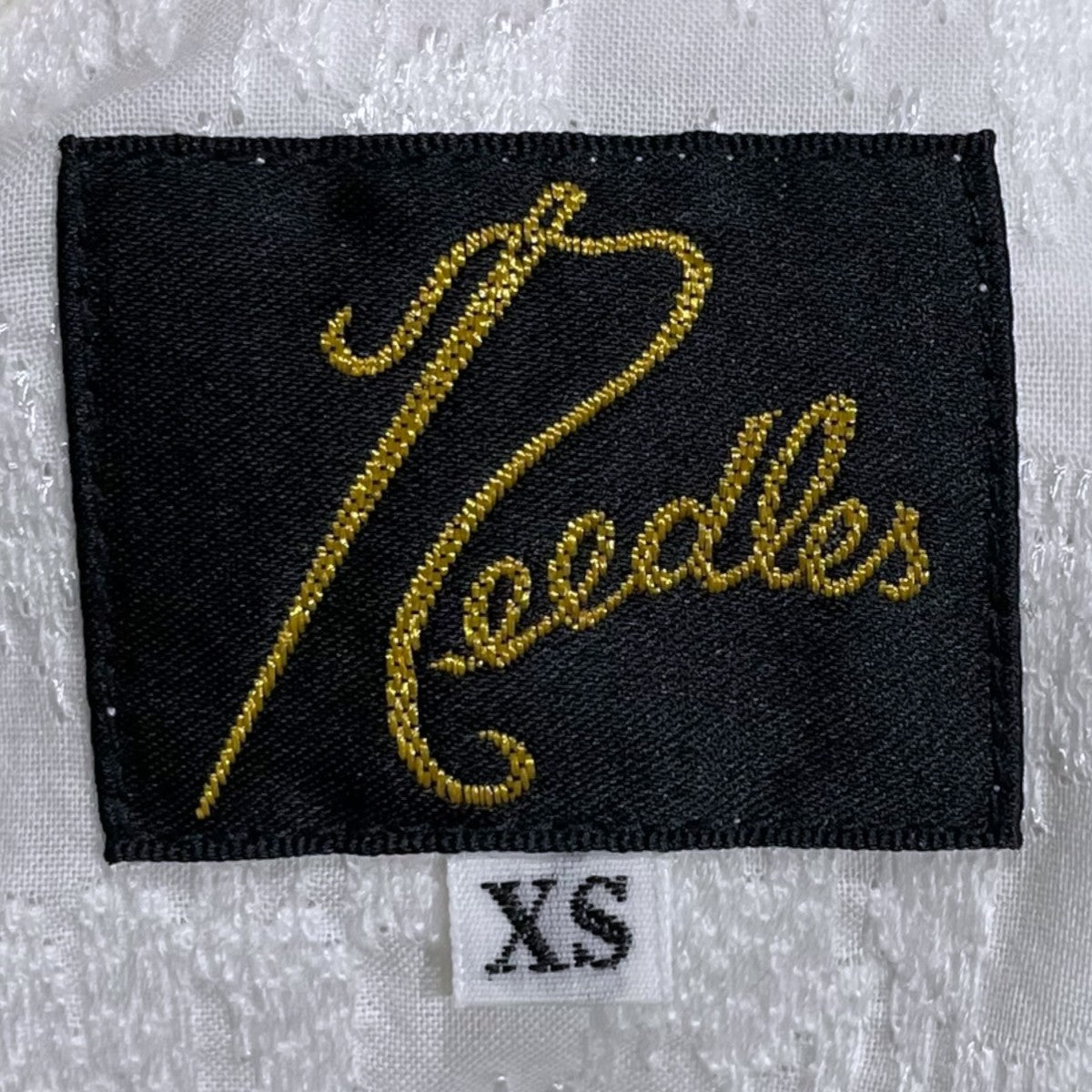 Needles 22SS オープンカラー半袖シャツ Cabana Shirt - Wave Emb． カバナシャツ ウェーブ エンブロイダリー IN168 古着・中古-4枚目のアイテム画像
