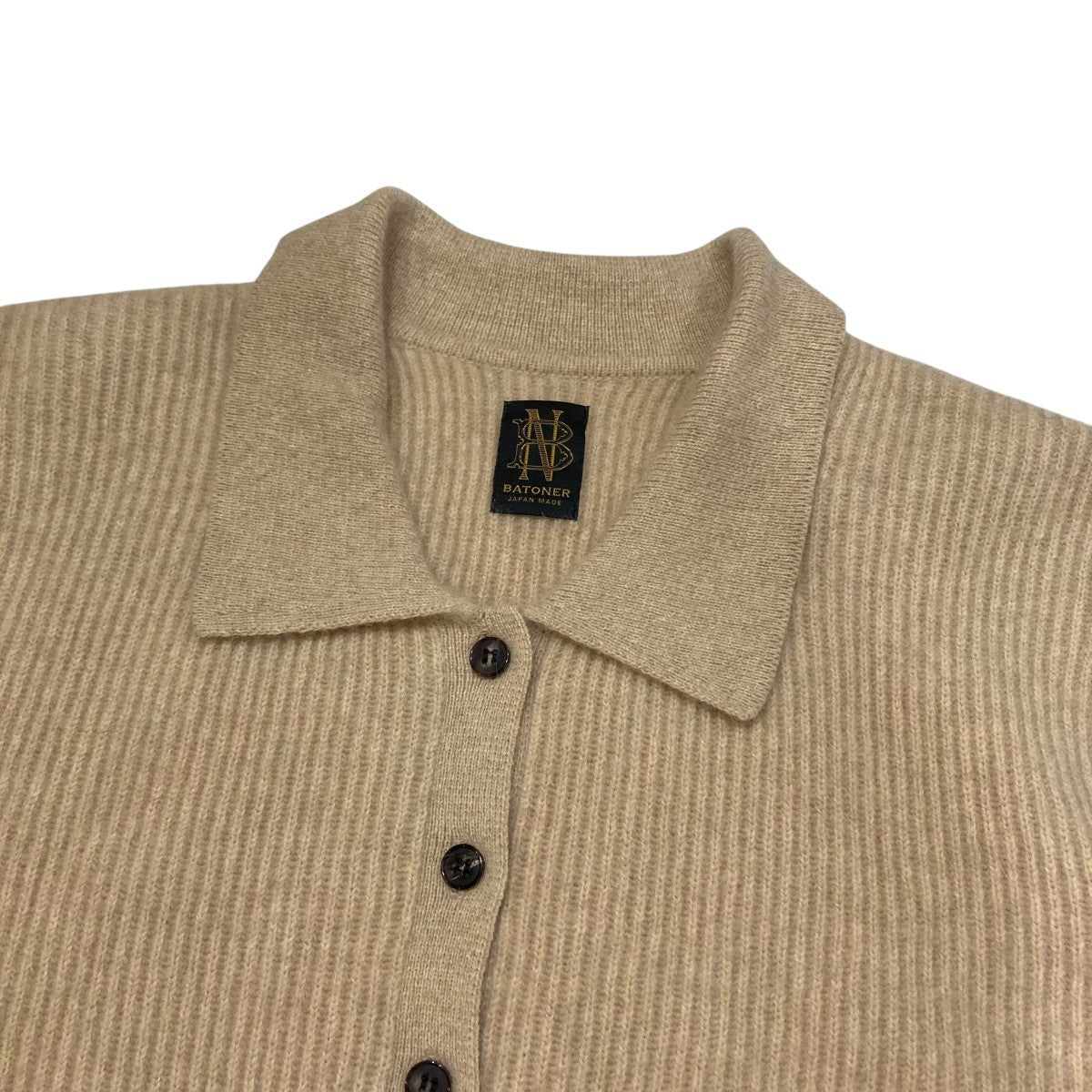 BATONER(バトナー) ニットポロシャツBN-24FL-037 BN-24FL-037 ベージュ