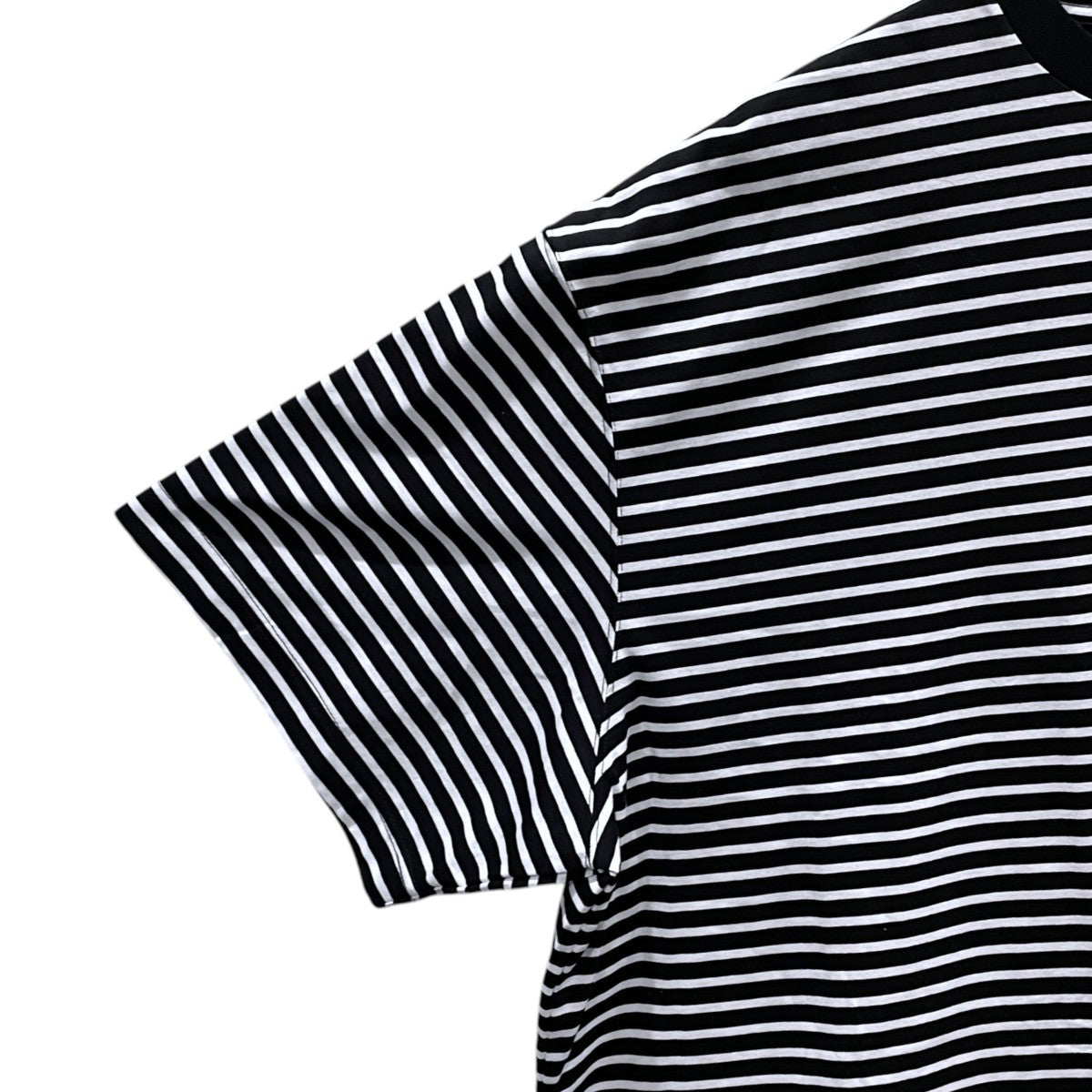 ストライプ柄裾ドローコードTシャツ BALLOON STRIPES T SHIRT バルーン ストライプテイーシャツ