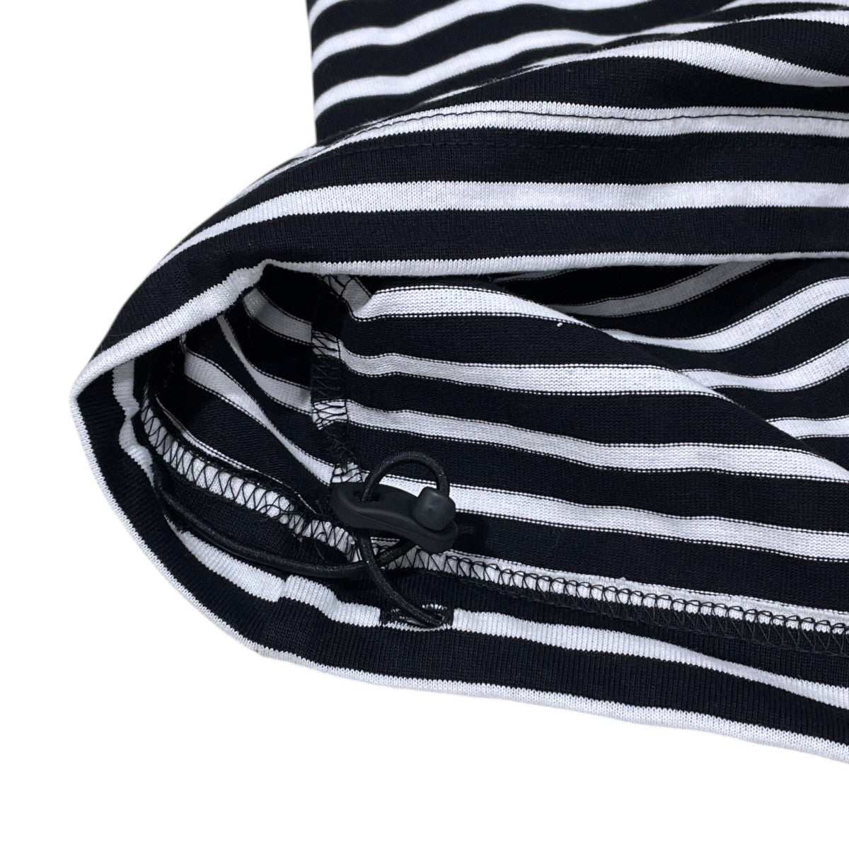 ストライプ柄裾ドローコードTシャツ BALLOON STRIPES T SHIRT バルーン ストライプテイーシャツ