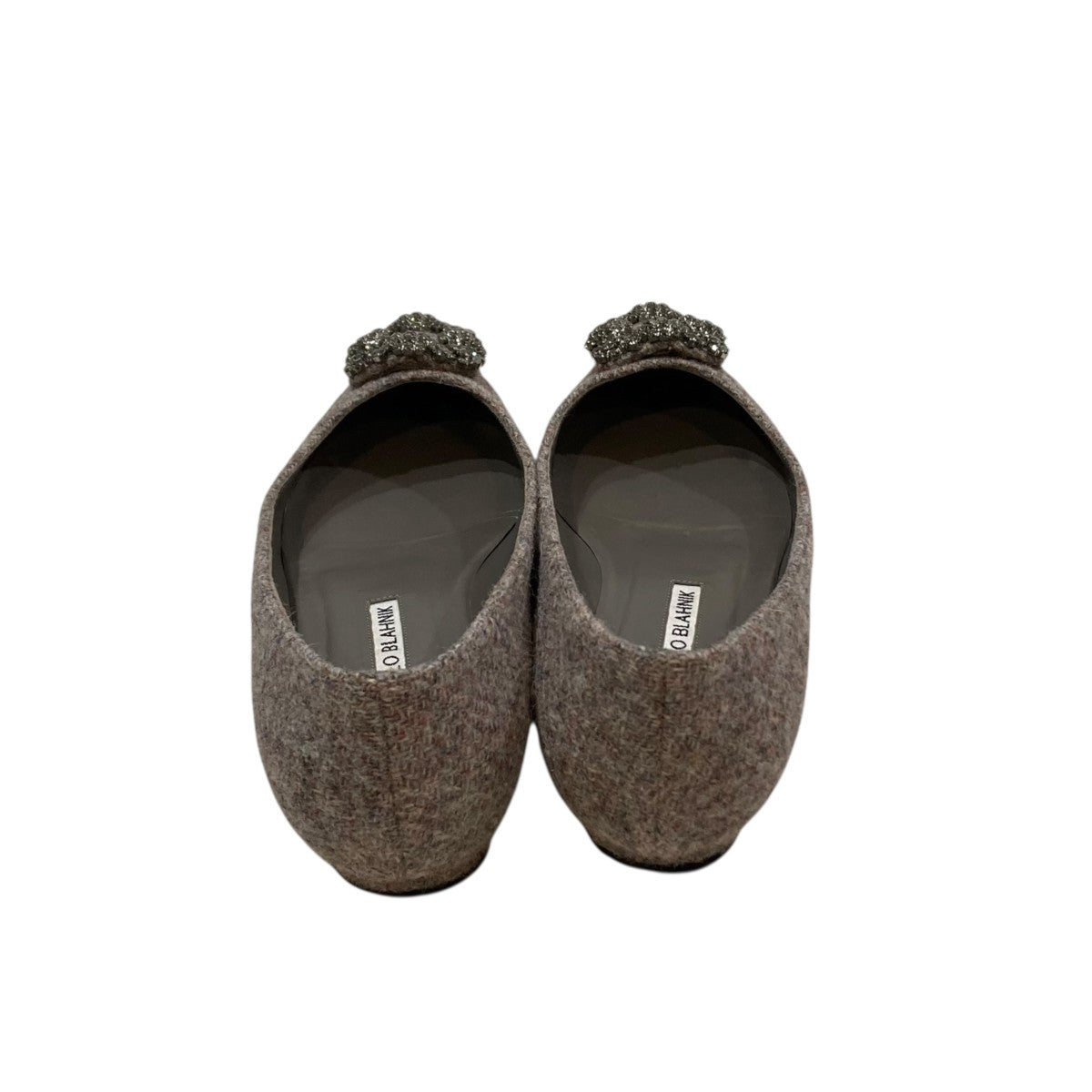 HANGISIFLAT FMC ビジューバックル ツイードフラットパンプス 318-0390-0009
