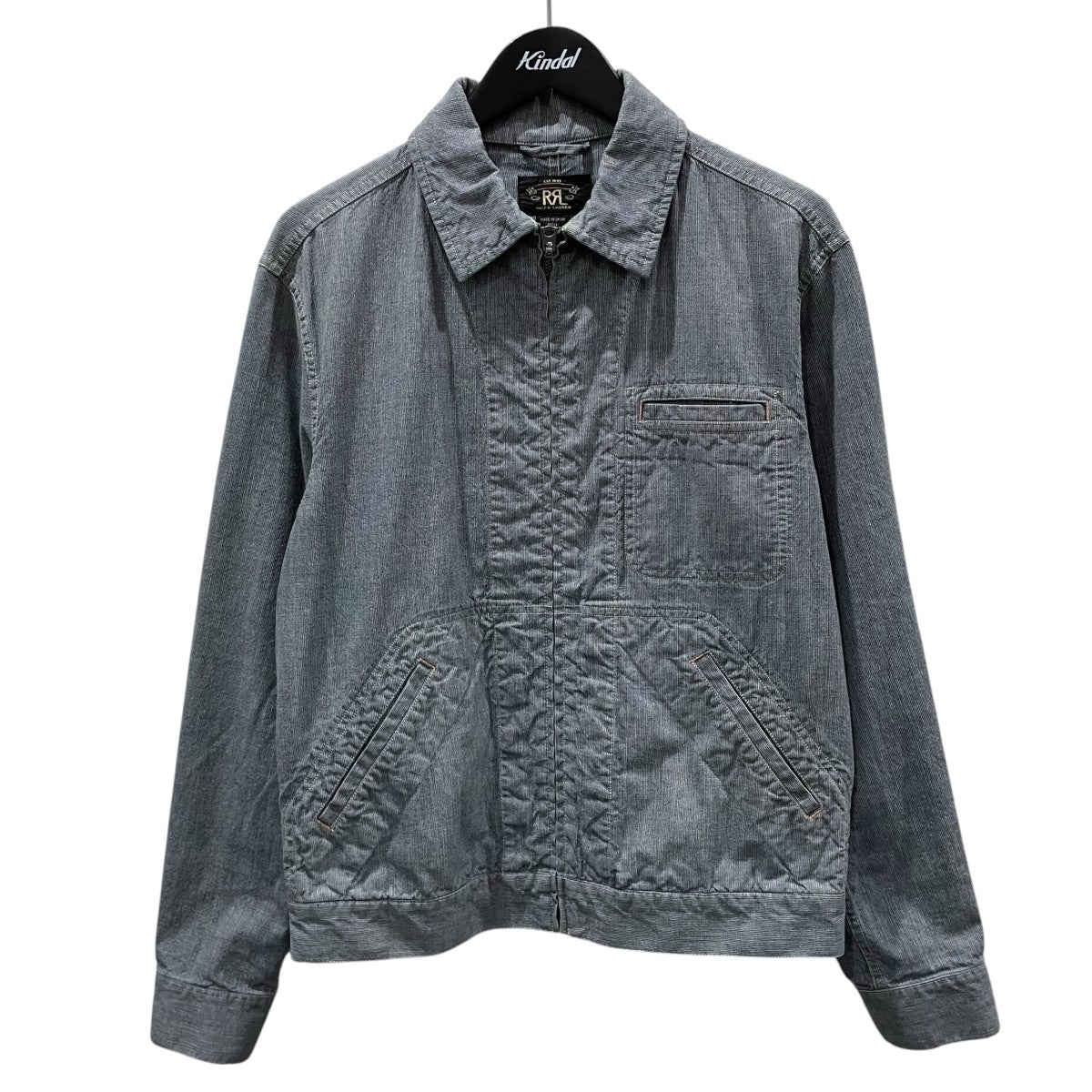 チェック柄ジップアップジャケット Indigo Pin-Check Work Jacket インディゴ ピンチェック ワークジャケット