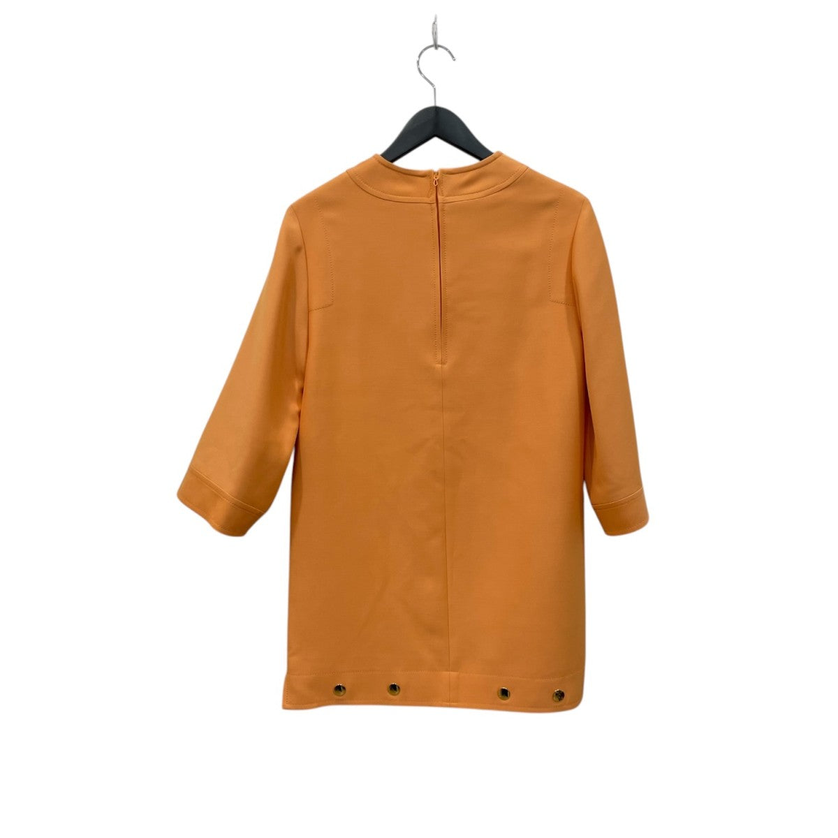 Apricot Wool Silk Cady Button Detail Short Dress半袖ショートドレス596985 zad88
