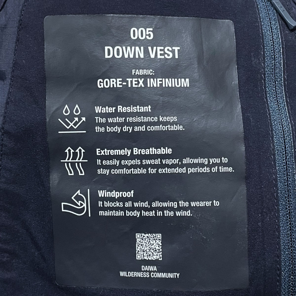 ダウンベスト ゴアテックス DOWN VEST GORE-TEX DV-005-1122WEX