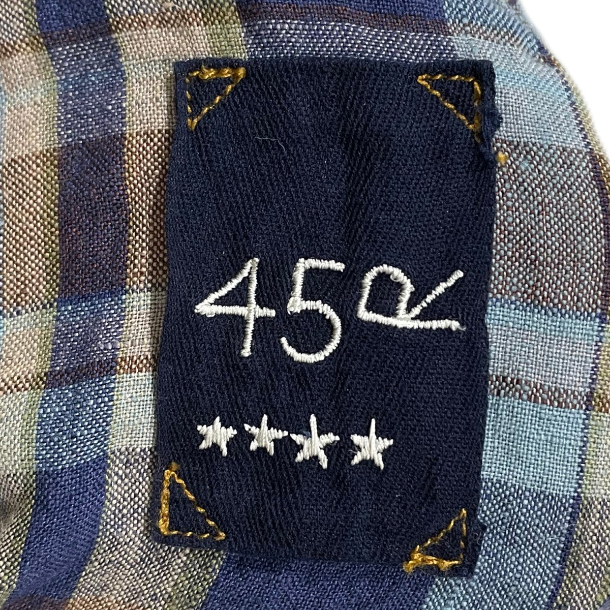 45R(フォーティファイブアール) チェック柄リネンアノラックパーカー