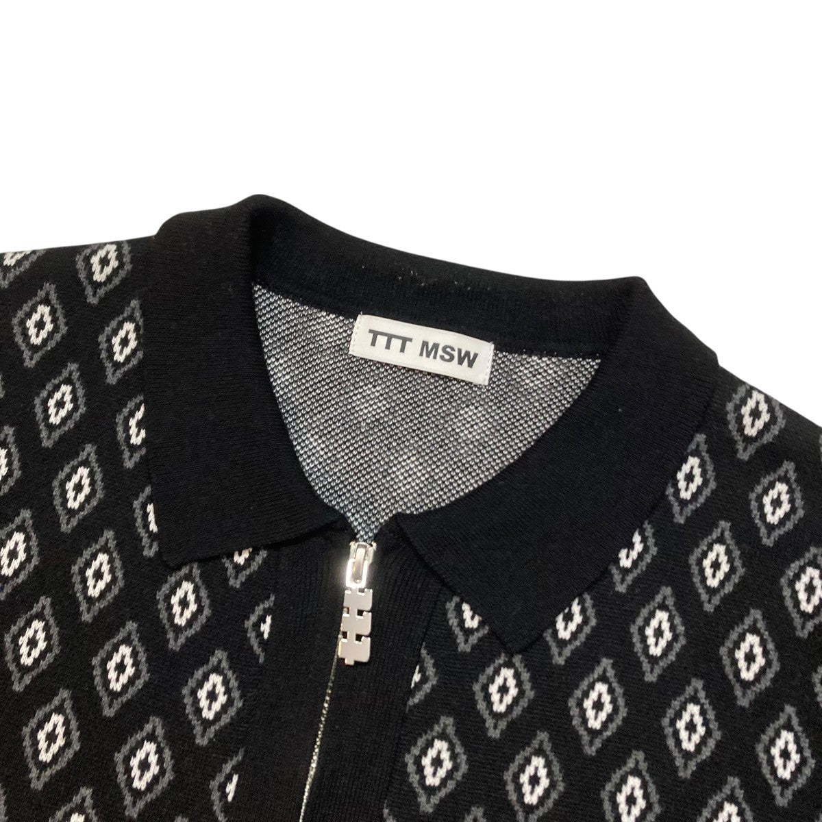 TTT MSW(ティーモダンストリートウエア) 23SSDIAMOND KNIT POLOジップ