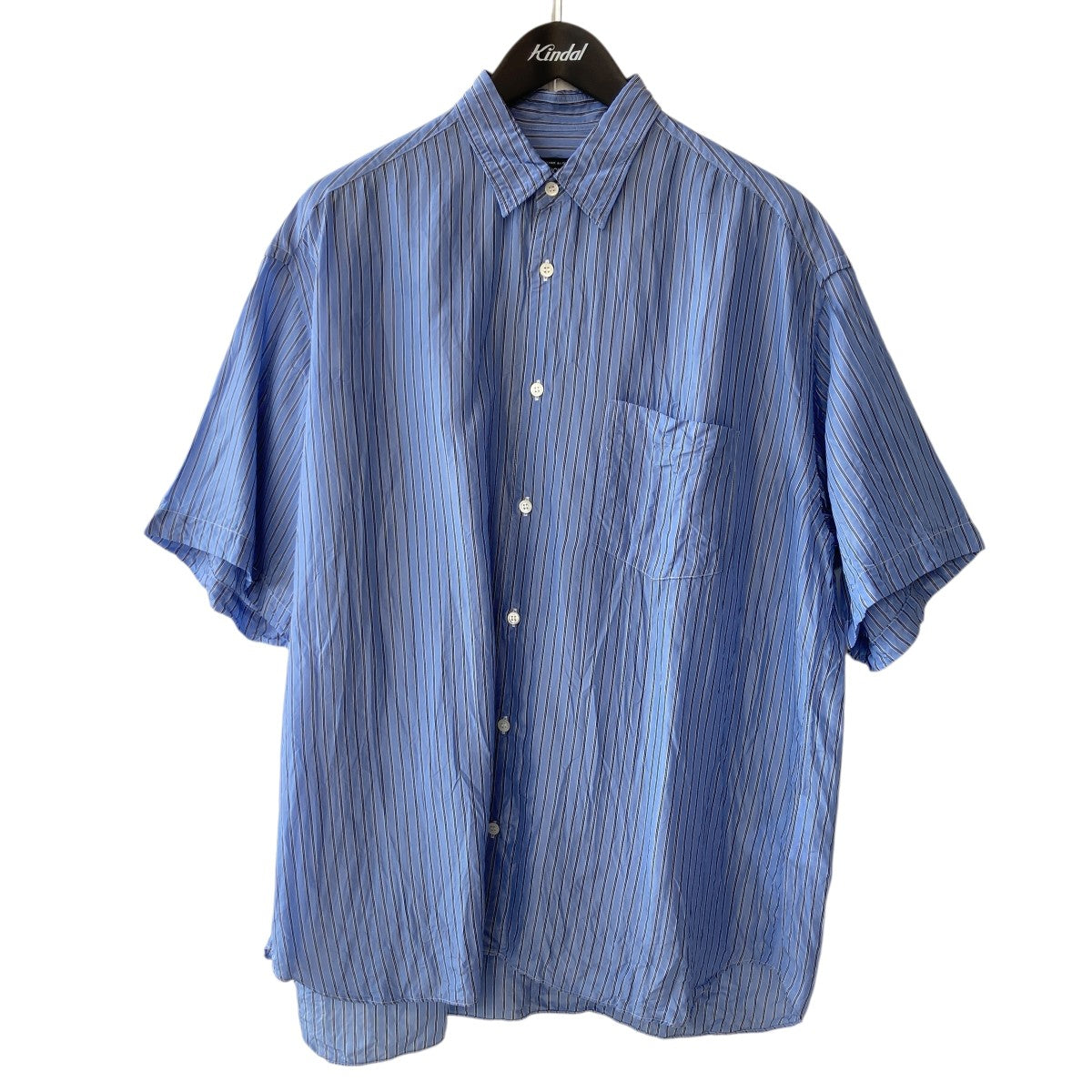 COMME des GARCONS HOMME 25SSキュプラストライプ 製品加工 半袖シャツHO-B020 古着・中古-1枚目のアイテム画像