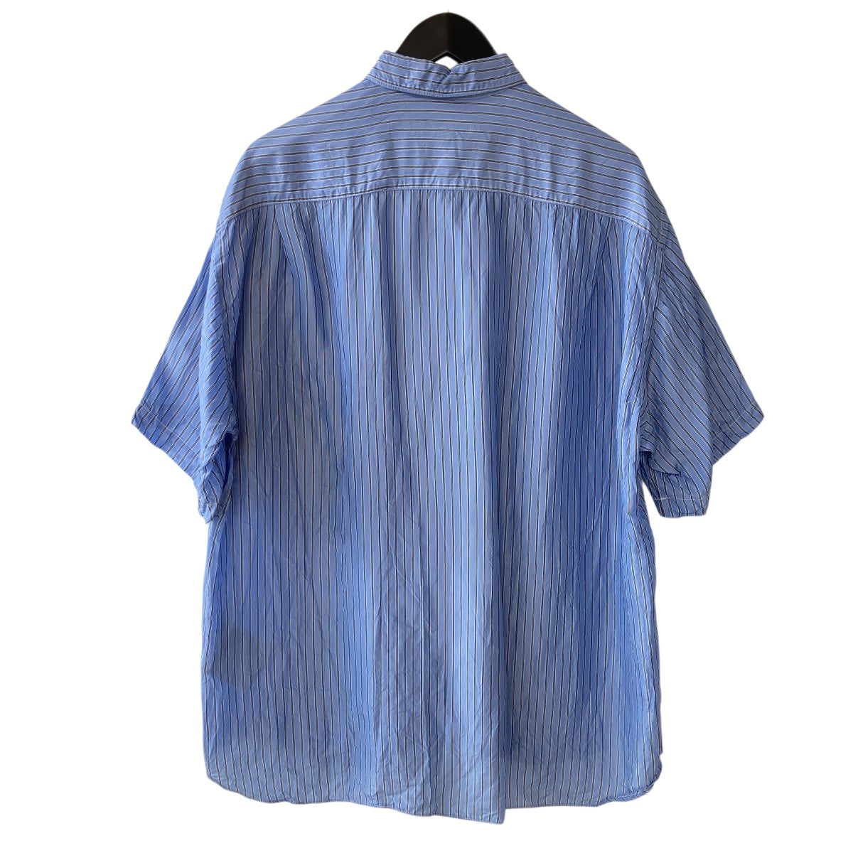 COMME des GARCONS HOMME 25SSキュプラストライプ 製品加工 半袖シャツHO-B020 古着・中古-2枚目のアイテム画像
