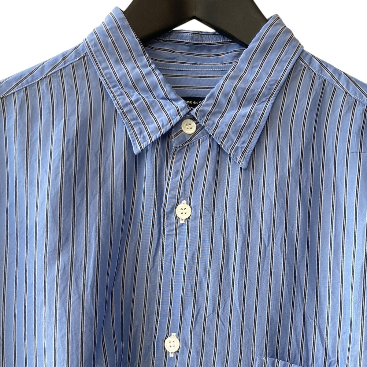 COMME des GARCONS HOMME 25SSキュプラストライプ 製品加工 半袖シャツHO-B020 古着・中古-3枚目のアイテム画像
