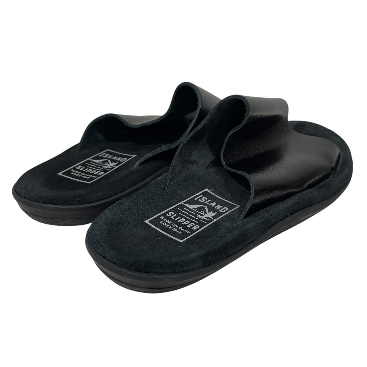 e*e様 新品アイランドスリッパ黒ブラック本革スムースレザーサイズ9 ISLAND SLIPPER(アイランドスリッパ) レザーサンダル ブラック サイズ