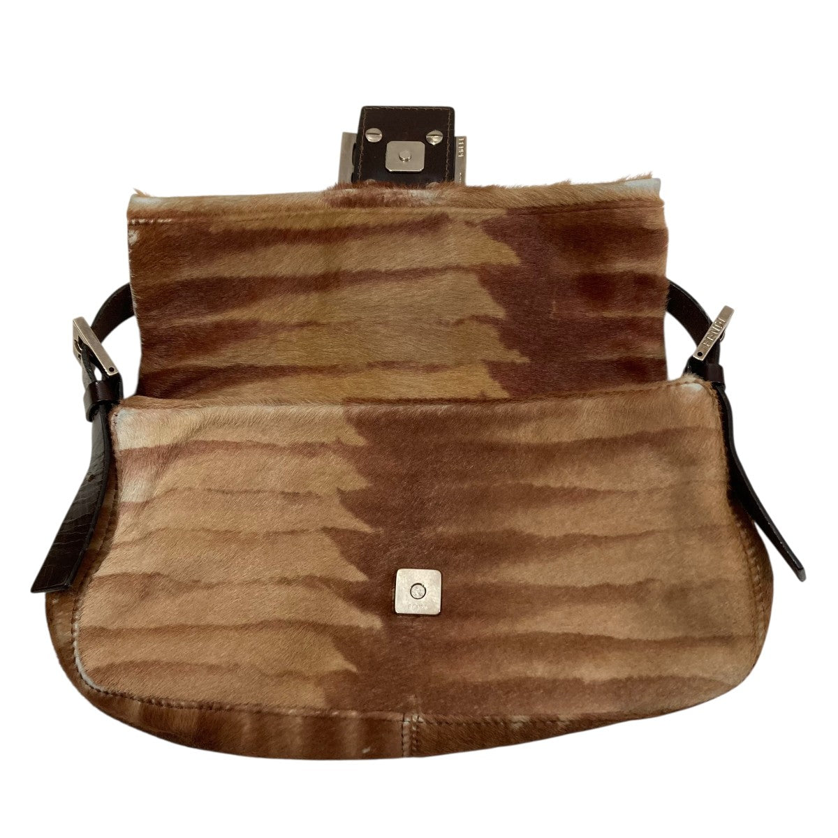 FENDI(フェンディ) ハラコ マンマバケットハンドバッグ ブラウン