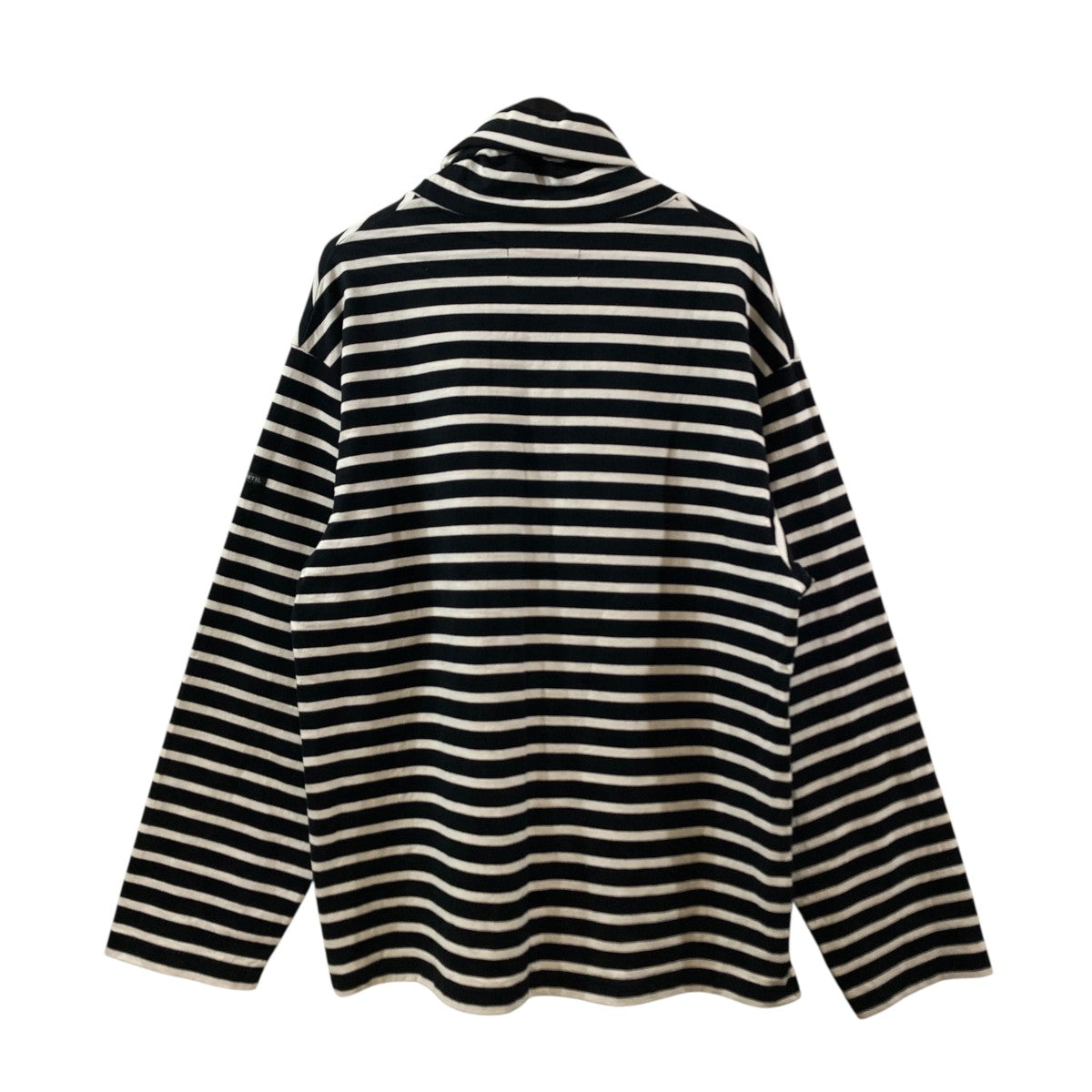 OUTIL(ウティ) TRICOT IBOSボーダータートルネックカットソー ブラック