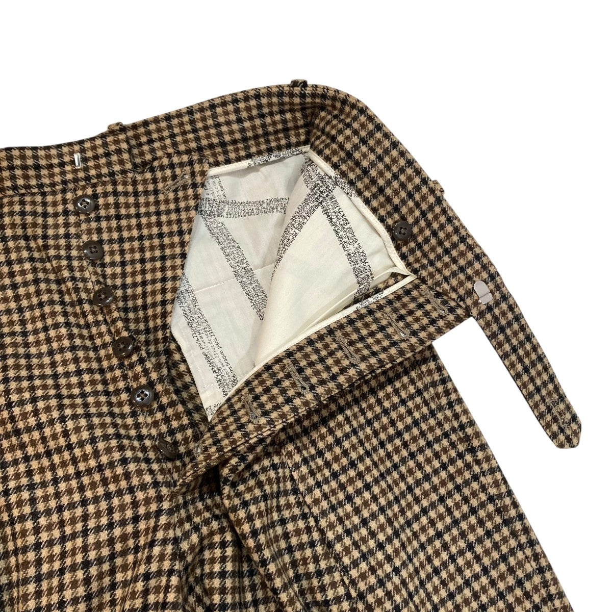 TUCKED JODHPURS brown gun club plaidスラックス232208