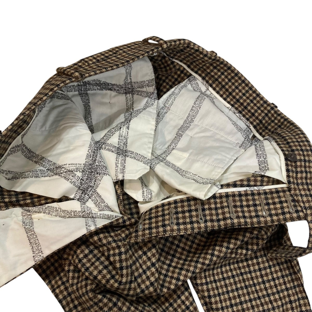 TUCKED JODHPURS brown gun club plaidスラックス232208