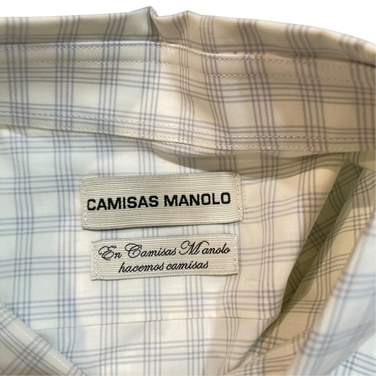 CAMISAS MANOLO(カミサスマノロ) チェックシャツ グレー×アイボリー