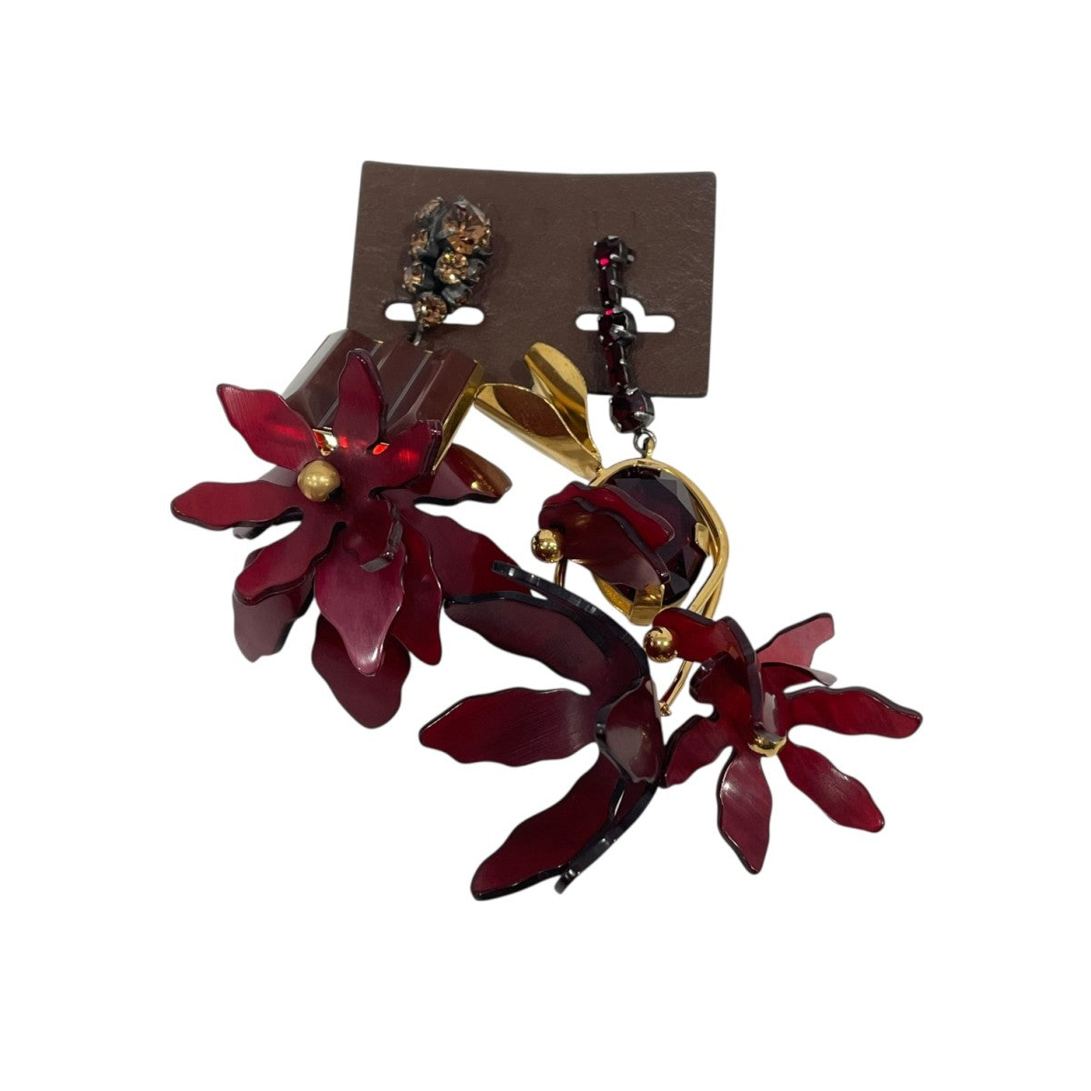 MARNI フラワーピアス MARNI（マルニ） 花モチーフ フラワー パープル ゴールド金具 ピアス