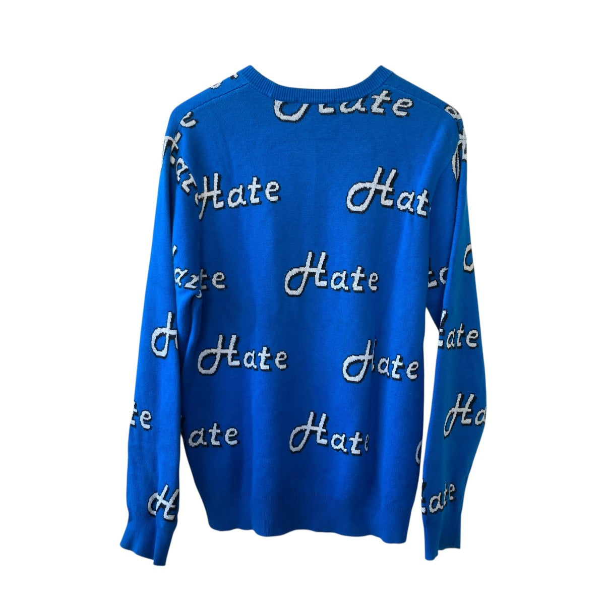 Supreme(シュプリーム) Hate Sweater総柄ニットセーター ブルー サイズ