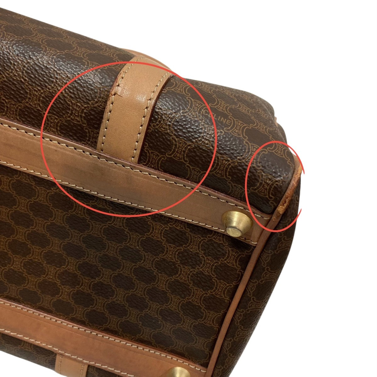 CELINE(セリーヌ) マカダムミニボストンバッグ M14 ブラウン｜【公式