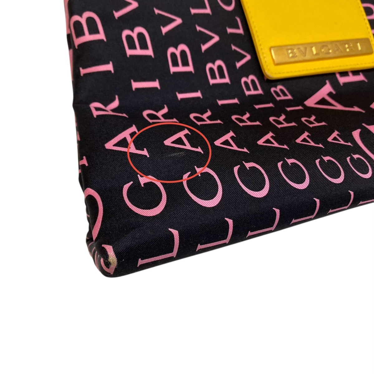 RK　BVLGARI ロゴマニア BVLGARI(ブルガリ) ロゴマニアトートバッグ イエロー×ネイビー｜【公式