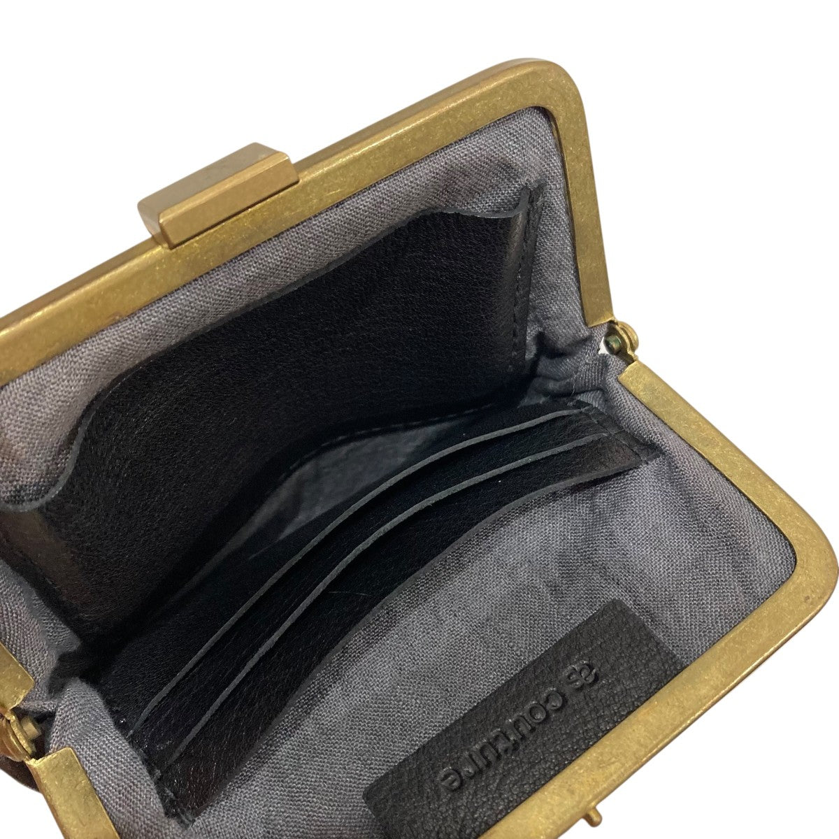 as couture(アズ クチュール) 真鍮口金財布 Middle小銭入れ ブラック