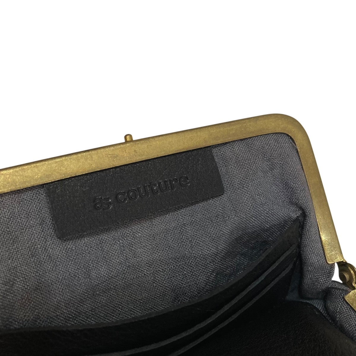 as couture(アズ クチュール) 真鍮口金財布 Middle小銭入れ ブラック