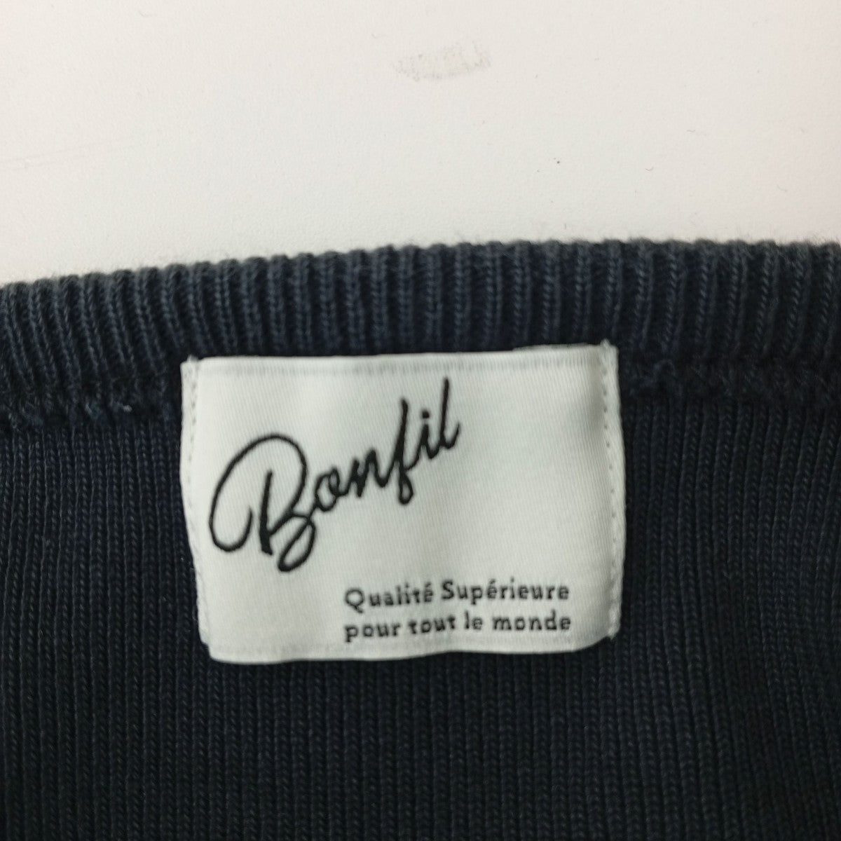Bonfil コットンヘヴィーフライスS Sボートネック半袖カットソーBON-5 古着・中古-3枚目のアイテム画像