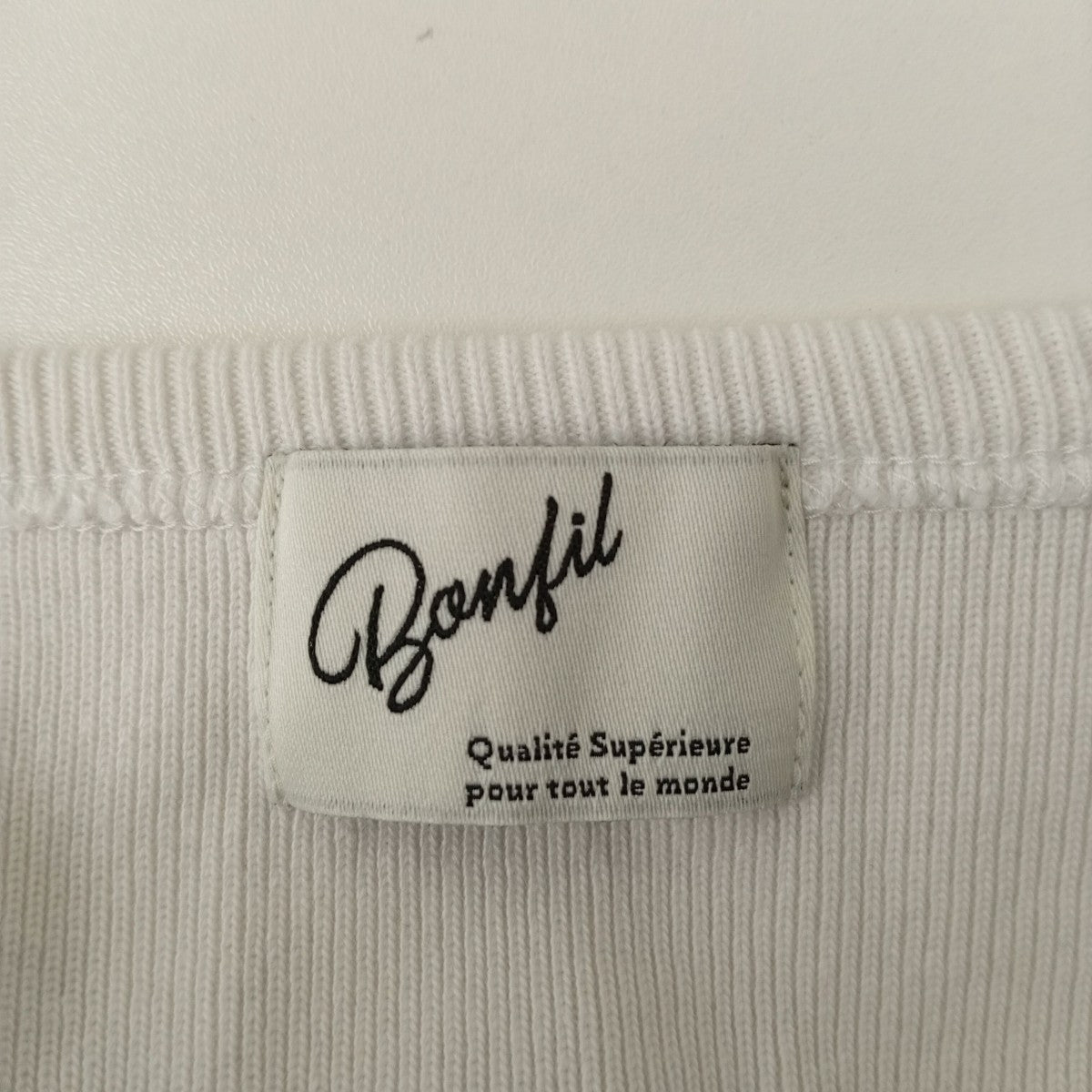 Bonfil コットンヘヴィーフライスS Sボートネック半袖カットソーBON-5 古着・中古-3枚目のアイテム画像