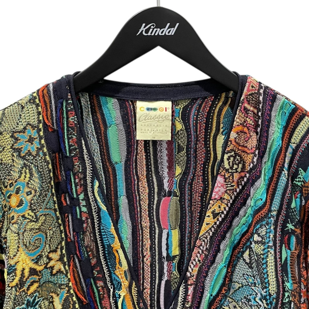 Coogi(クージー) 総柄シルクニットカーディガン 3D Knit Cardigan