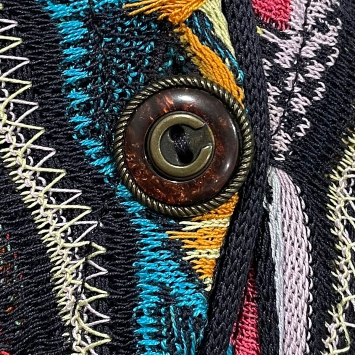 Coogi(クージー) 総柄シルクニットカーディガン 3D Knit Cardigan