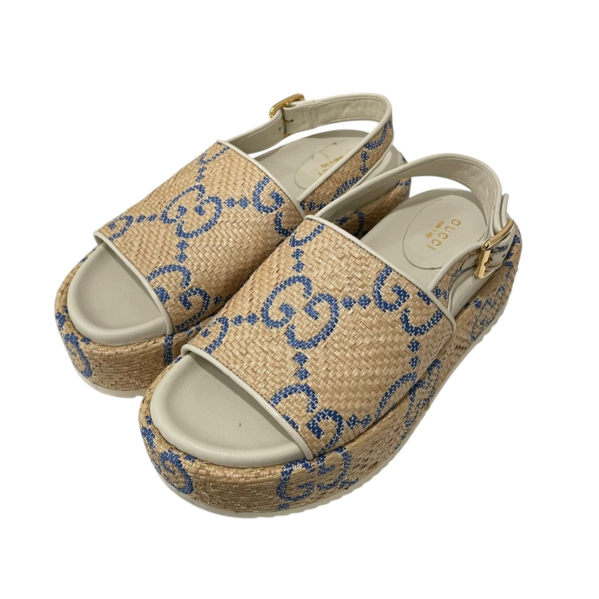 GUCCI GGプラットフォームラフィアサンダル695078 古着・中古-1枚目のアイテム画像