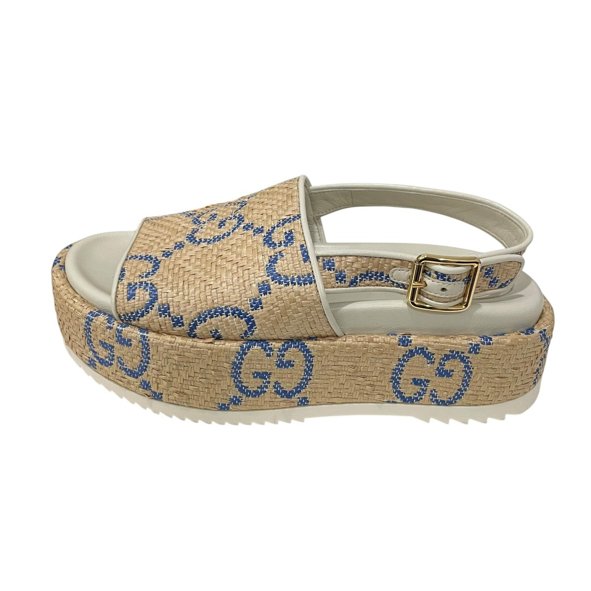 GUCCI GGプラットフォームラフィアサンダル695078 古着・中古-2枚目のアイテム画像